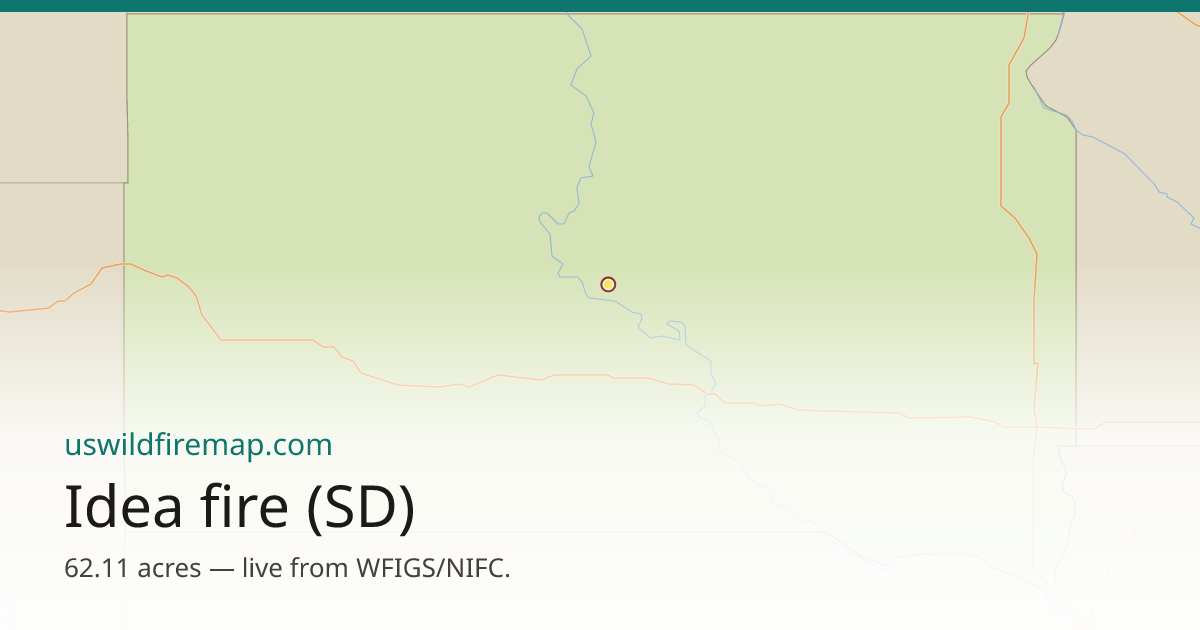 Idea fire (SD) — size, containment & map · US Wildfire Map